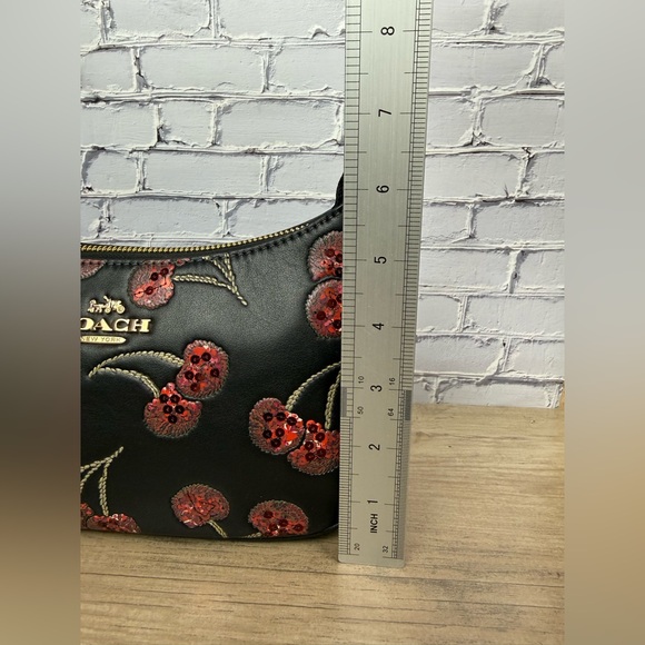 NWT Coach Teri Shoulder Bag With Cherry Print CCZ16 Gold/Black - Picture 12 of 16